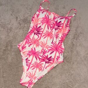 Tropical Pink Palm Swimsuit